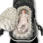 Baby nest Merino wool with blanket Pearl - Image 2