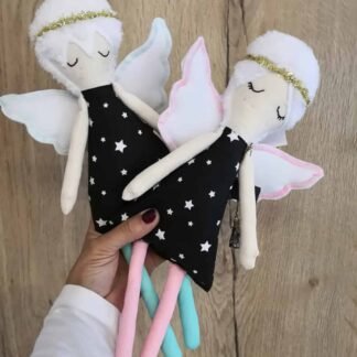 Poupée en tissu ange 35 cm Black Star Boy