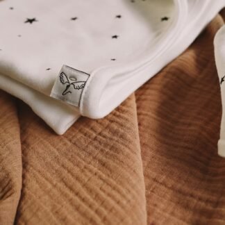 Coperta in cotone biologico Bianca con Stelle