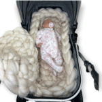 Babynest Merinowolle mit Decke Cream – Bild 2