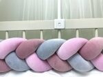 Velours rose et gris serpent pour lit – Image 4