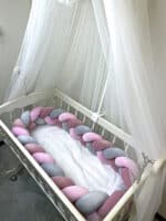 Velours rose et gris serpent pour lit – Image 3