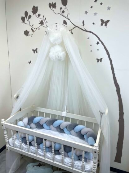 Bettschlange Velours Blue Grey – Bild 2