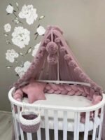 Crib bumper Velour Dirty Pink
