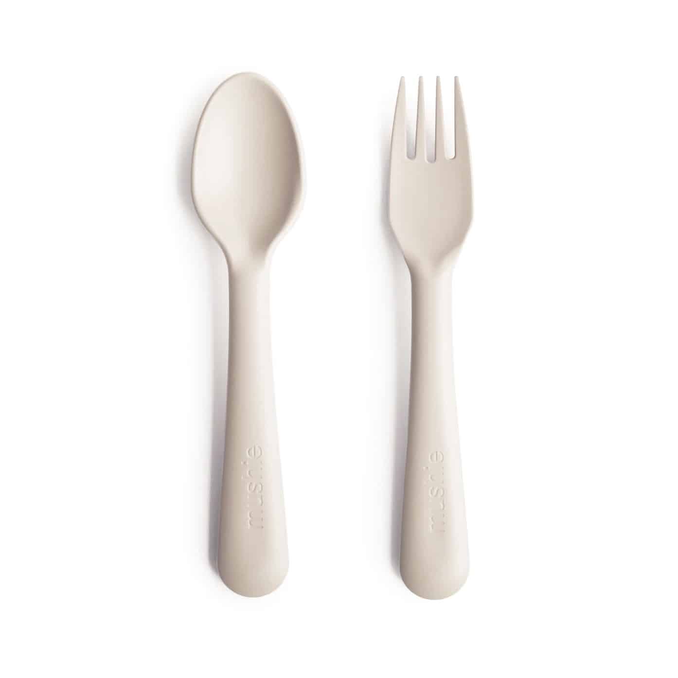Mushie_Fork_Spoon-6 Mushie children's cutlery set Ivory - Image 1