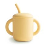 Mushie sippy cup with straw Pale Daffodil