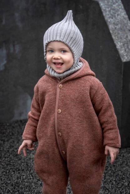 Huttelihut- Combinaison bébé POOH double épaisseur laine Cayenne – Image 2