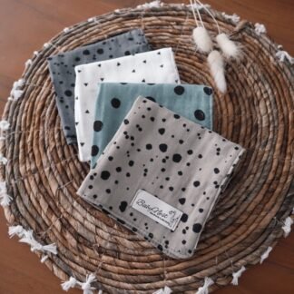 Mulltücher 4er Set aus Premium Musselin Dots-Triangels