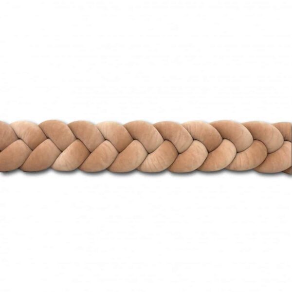 Tour de lit tresse velours caramel