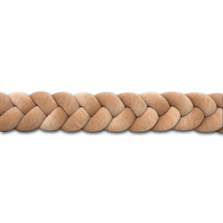 Tour de lit tresse velours caramel