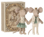 Maileg Royal Twin Mice, Little Sister and Brother in Box