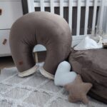 Nursing pillow boho velvet cappuccino