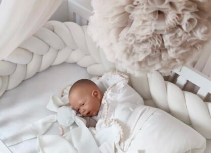 Bed snake Klos made of velour - braided | 300 cm | Cream - Image 2