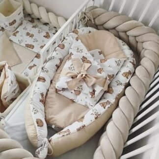 Bettschlange Klos aus Velours - geflochten |200 cm | Beige