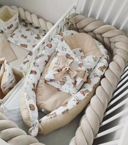 Bettschlange Klos aus Velours - geflochten |200 cm | Beige – Bild 2