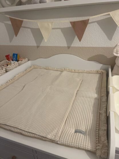 Wickelauflage Boho inklusive abnehmbare wasserdichte Unterlage |Beige – Bild 3