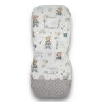 Cuscino per passeggino e cuscino antiurto | Tessuto di cotone e minky di prima qualità | Orsetto - immagine 2