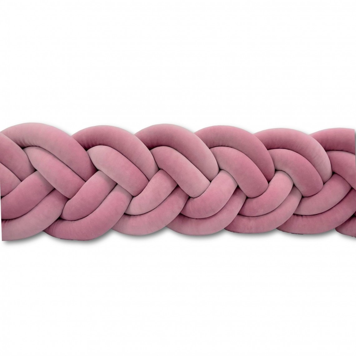 Bed snake dual 6 strands made of old pink velor Dual bed snake, 6 strands, made of velour | 200cm | Dusty rose - Image 1