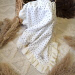 baby blanket| Premium Double Muslin | Cream & Ruffles