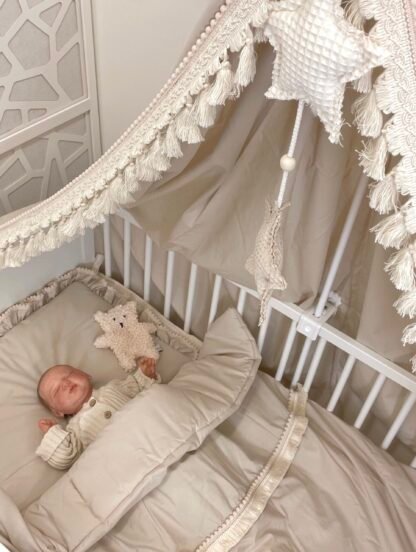 Ciel de lit Boho en coton Ökotex Beige – Image 4