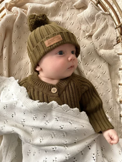 Bonnet côtelé|Olive