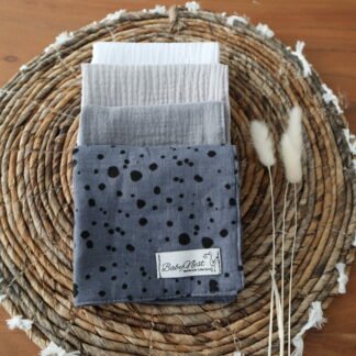 Lot de 4 serviettes en gaze fabriquées à partir de pierres de mousseline de qualité supérieure