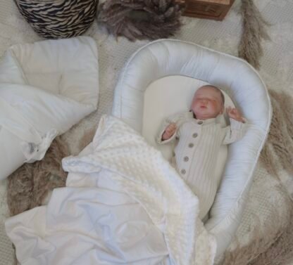 Kuscheldecke Premium Minky Minimal Cream - immagine 3
