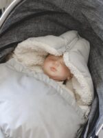 Premium Samt Wandelbarer Winterfusssack |Grau – Bild 2