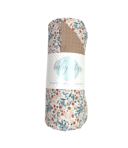 Kuscheldecke|Premium Baumwolle Waffelpique|Garden