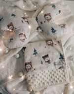 Set Kuscheldecke-Kissen|Premium Baumwolle|Snowman Cream