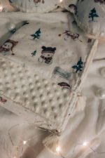 Set Kuscheldecke-Kissen|Premium Baumwolle|Snowman Cream – Bild 2
