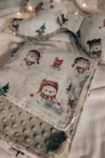 Set di morbide coperte e cuscini|Cotone premium|Pupazzo di neve Beige - immagine 2