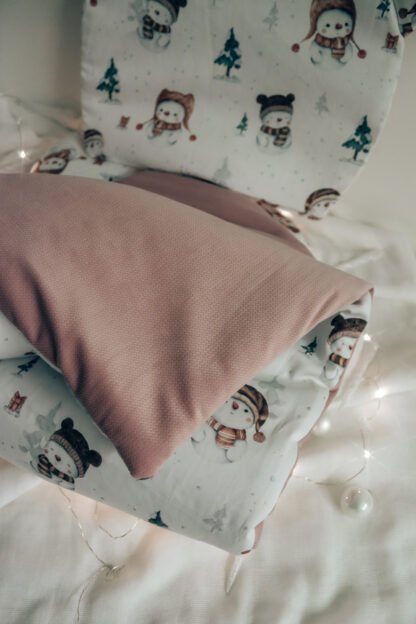 Set Duvet-Kissen|Premium Baumwolle|Snowman Altrosa – Bild 3