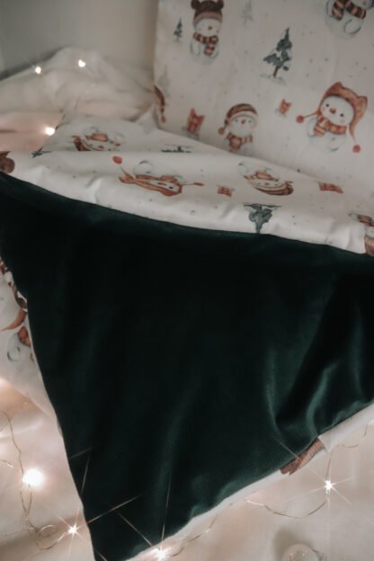 Set Duvet-Kissen|Premium Baumwolle|Snowman Dark Green – Bild 4