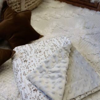 Couverture câline| Premium Cotton Minky | Fleurs séchées