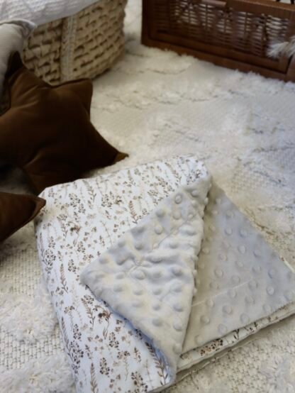 Kuscheldecke|Premium Baumwolle Minky |Dried Flowers – Bild 2