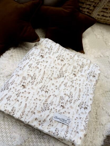 Kuscheldecke|Premium Baumwolle Minky |Dried Flowers