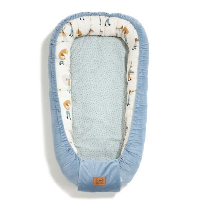 Babynest |Premium Baumwolle-Velvet|3er Set |Heart Beat Blue