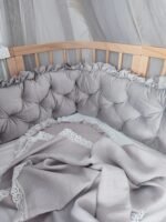 Bed Bumper Velvet Glam Gray 210 cm