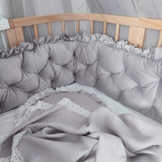Bed Bumper Velvet Glam Gray 210 cm