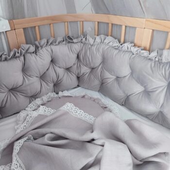 Bettumrandung Samt Glam Grau 210 cm Zusatzbild-4