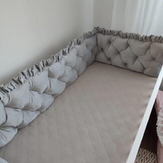 Bed Bumper Velvet Glam Gray 210 cm
