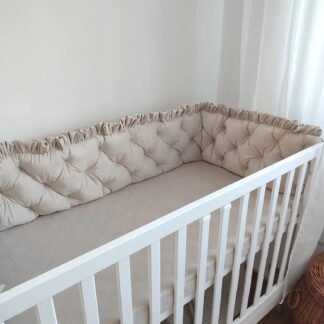 Velvet Bed Bumper Glam Beige 210 cm