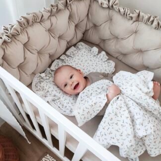 Velvet Bed Bumper Glam Beige 210 cm