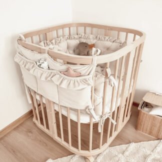 Bettuntensilo Samt Beige, Bettorganiser Glam