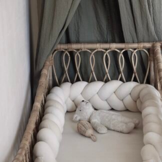 Bettschlange Velours – Geflochten |410 cm|Cream