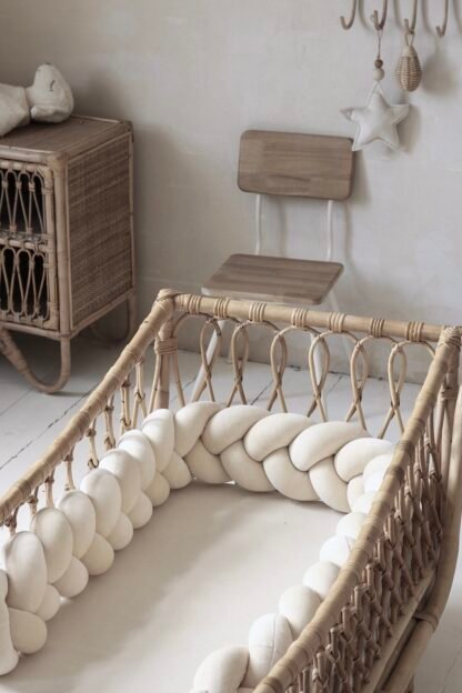 Bettschlange Velours – Geflochten |410 cm|Cream