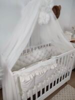 Paracolpi per letto in velluto Glam Cream 210 cm - immagine 3