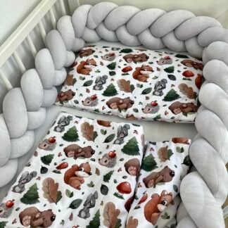 Bettschlange Velours – Geflochten |410 cm|Grau