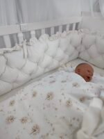 Paracolpi per letto in velluto Glam Cream 210 cm - immagine 2